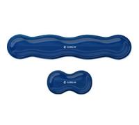 Kit Alfombrilla Teclado + Raton Wrist Rest Azul Oscuro Subblim