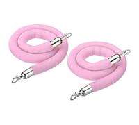 Pack de 2 Rosa Cuerda de Terciopelo con Ganchos Plateados,Cuerda de Barrera de Control de Multitudes para Cines, Barreras para Colas, Grandes Inauguraciones, Celebraciones de(Size:2ft/60cm,Color:Rosa)