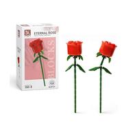 Pack de 2 Rosas Eternas - Regalos Mujer, Regalo Madre, Regalos para Mujer, Kit Manualidades Adultos - Rosa Eterna Compatible con Rosas Lego, Flores Decorativas San Valentín, Aniversarios y Cumpleaños