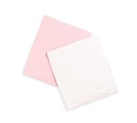 Pack de 2 sábanas bajeras 100% algodón Ajustables - 60x120 cm - para capazo, colchón, moisés o minicuna - Color Blanco y Rosa - Transpirables y fáciles de Lavar