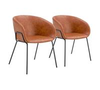 Pack de 2 sillas andre polipiel coñac