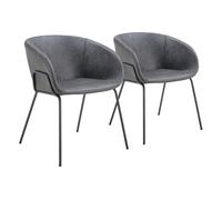 Pack de 2 sillas de polipiel gris oscuro andre