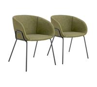 Pack de 2 sillas de polipiel verde andre