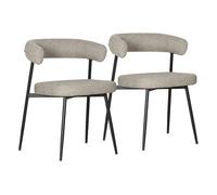 Pack de 2 sillas de tela verde jaspeado thea