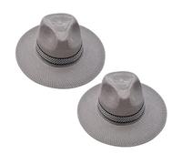 Pack de 2 sombreros de sol para hombre de ala ancha, lavable, agradable al tacto, sombrero de playa para el invierno, gris, Talla única