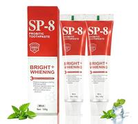 Pack de 2 Sp-8 Toothpaste, Sp-8 Probiotic, Whitening Toothpaste, 120 g, Probiotics Bright White, Teeth Whitening, Deep Cleaning Care, per denti sensibili