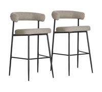 Pack de 2 taburetes de bar en tejido verde jaspeado thea