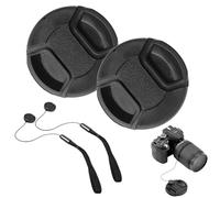 Pack de 2 Tapas de Objetivo de 55 mm, Cubierta de Repuesto para Lentes de Cámara, Protector de Lente, Tapa de Objetivo Tipo Clip, Compatible con Canon, Sony, Nikon, Fuji, Sigma, Pentax, Tamron