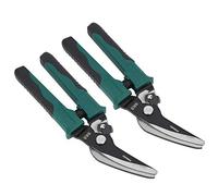 Pack de 2 Tijeras de Corte Profesional 205mm, Tijeras de Chapa con Hoja Dentada de Acero SK-5, Cortador de Alambre de Alta Resistencia, Cizalla de Codo Multifuncional para Mantenimiento Industria
