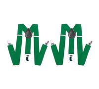 Pack de 2 Tirantes poliéster, complemento para Disfraz de Payaso, mimo, Trajes, Carnaval, Halloween, Cosplay, Fiesta, Talla única, Adulto, Verde