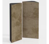 Pack de 2 trampas de graves decorativas estrechas de terciopelo «mini-CINEMATIC-bt» para esquina | Solución decorativa para control acústico | Color: [N-TRAP 23x50x10cm | Beige]