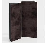 Pack de 2 trampas de graves decorativas estrechas de terciopelo «mini-CINEMATIC-bt» para esquina | Solución decorativa para control acústico | Color: [N-TRAP 23x50x10cm | Marrón]