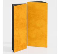 Pack de 2 trampas de graves decorativas estrechas de terciopelo «mini-CINEMATIC-bt» para esquina | Solución decorativa para control acústico | Color: [N-TRAP 23x50x10cm | Amarillo]