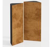 Pack de 2 trampas de graves decorativas estrechas de terciopelo «mini-CINEMATIC-bt» para esquina | Solución decorativa para control acústico | Color: [N-TRAP 23x50x10cm | Dorado]