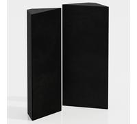 Pack de 2 trampas de graves decorativas estrechas de terciopelo «mini-CINEMATIC-bt» para esquina | Solución decorativa para control acústico | Color: [N-TRAP 23x50x10cm | Negro]