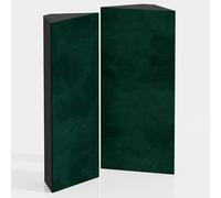 Pack de 2 trampas de graves decorativas estrechas de terciopelo «mini-CINEMATIC-bt» para esquina | Solución decorativa para control acústico | Color: [N-TRAP 23x50x10cm | Verde]