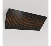 Pack de 2 trampas de graves estrechas para esquina con tela de terciopelo | Difusión - Absorción - Reflexión - Insonorización - Control acústico | 50×23cm | [WAVE (Horizont) - Negro | Dorado]