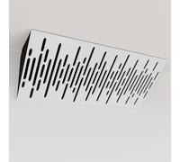 Pack de 2 trampas de graves estrechas para esquina con tela de terciopelo | Difusión - Absorción - Reflexión - Insonorización - Control acústico | 50×23cm | [WAVE (Horizont) - Blanco | Negro]