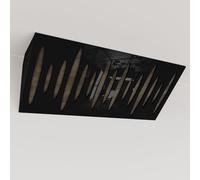 Pack de 2 trampas de graves estrechas para esquina con tela de terciopelo | Difusión - Absorción - Reflexión - Insonorización - Control acústico | 50×23cm | [PULSE (Horizont) - Plástico negro | Beige]