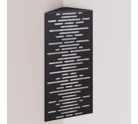 Pack de 2 trampas de graves estrechas para esquina con tela de terciopelo | Difusión - Absorción - Reflexión - Insonorización - Control acústico | 23×50cm | [WAVE - Negro | Blanco]