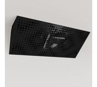 Pack de 2 trampas de graves estrechas para esquina con tela de terciopelo | Difusión - Absorción - Reflexión - Insonorización - Control acústico | 50×23cm | [REBAT (Horizont) - Plástico negro | Negro]