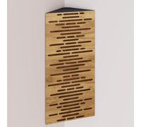 Pack de 2 trampas de graves estrechas para esquina con tela de terciopelo | Difusión - Absorción - Reflexión - Insonorización - Control acústico | 23×50cm | [WAVE - Roble | Dorado]