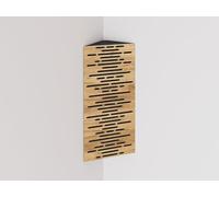 Pack de 2 trampas de graves estrechas para esquina | Difusión - Absorción - Reflexión - Insonorización - Control acústico | 23 × 50 cm | Color de placas perforadas: [WAVE | Roble]