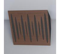 Pack de 2 trampas de graves "PULSE-Horizont" para esquinas de techo | Absorción de bajas frecuencias | Trampas acústicas de esquina para home studio/cine | [x2 PULSE-H-100mm | Nogal]