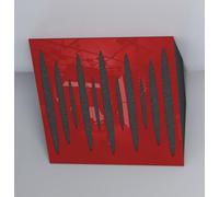 Pack de 2 trampas de graves "PULSE-Horizont" para esquinas de techo | Absorción de bajas frecuencias | Trampas acústicas de esquina para home studio/cine | [x2 PULSE-H-100mm | Plástico rojo brillante]