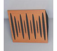 Pack de 2 trampas de graves "PULSE-Horizont" para esquinas de techo | Absorción de bajas frecuencias | Trampas acústicas de esquina para home studio/cine | [x2 PULSE-H-100mm | Cerezo]