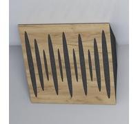 Pack de 2 trampas de graves "PULSE-Horizont" para esquinas de techo | Absorción de bajas frecuencias | Trampas acústicas de esquina para home studio/cine | [x2 PULSE-H-100mm | Roble]