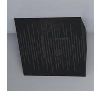 Pack de 2 trampas de graves "WAVE-Horizont" para esquinas de techo | Absorción de bajas frecuencias | Trampas acústicas de esquina para home studio/cine | [x2 WAVE-H-100mm | Plástico negro brillante]