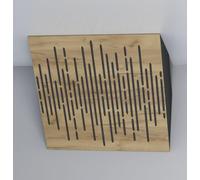 Pack de 2 trampas de graves "WAVE-Horizont" para esquinas de techo | Absorción de bajas frecuencias | Trampas acústicas de esquina para home studio/cine | [x2 WAVE-H-100mm | Roble]