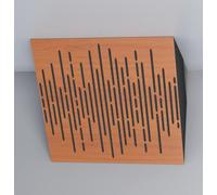 Pack de 2 trampas de graves "WAVE-Horizont" para esquinas de techo | Absorción de bajas frecuencias | Trampas acústicas de esquina para home studio/cine | [x2 WAVE-H-100mm | Cerezo]