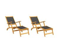 Pack de 2 tumbonas cloe plegable + respaldo regulable gris/natural