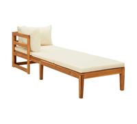 Pack de 2 tumbonas con cojines vidaxl madera de acacia crema