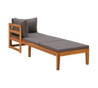 Pack de 2 tumbonas con cojines vidaxl madera de acacia gris oscuro