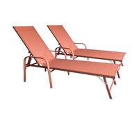 Pack de 2 tumbonas sardinia de textileno terracota - estructura terracota