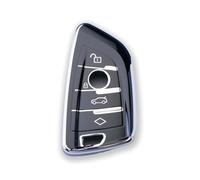 Pack de 2 Unidades Fundas de TPU para Claves de Coche RUXYAXFOL, compatibles con BMW G30, G31, M3, M4, X1, X2, X3 X5, X6, y Series BMW 1/2/3/4/5, Fundas Inteligentes para Claves de Coche Negro-Plata