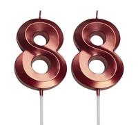Pack De 2 Velas Numero 8, Velas Para Tarta, Decoraciones Para Tartas, Velas Rojas De Cumpleaños, Decoración Para Tartas, Velas Con Números Creativos