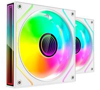 MARS GAMING MF-3DPROX2, Kit 2x Ventiladores PWM 120mm, Iluminación ARGB Triple Infinity Mirror 360°, Sistema de Control PWM, Rodamientos FDB, Ventiladores PC con Compatibilidad Total ARGB, Blanco