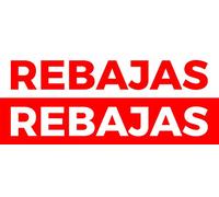 Pack de 2 Vinilos de Rebajas 70x12cm | Muestra las Rebajas en Tu Escaparate con estas Pegatinas Adhesivas Duraderas, Resistentes y de Enorme Calidad. Fondeado de blanco