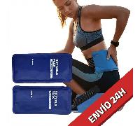 Pack de 2 x bolsa de Gel Frío Reutilizable - 1 multiposición de tela. frío / para fisioterapia. Hielo para lesiones deportivas y saco térmico (nevera / microondas).