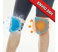 Pack de 2 x Rodillera térmica - bolsa gel frío para lesiones. Hielo para lesiones reutilizable (rodillera ligamento y menisco) con banda ajustable. Rodillera frio