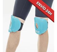 Pack de 2 x Rodillera térmica - bolsa gel frío para lesiones. Hielo para lesiones reutilizable (rodillera ligamento y menisco) con banda ajustable. Rodillera frio
