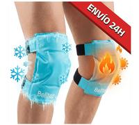 Pack de 2 x Rodillera térmica - bolsa gel frío para lesiones. Hielo para lesiones reutilizable (rodillera ligamento y menisco) con banda ajustable. Rodillera frio y