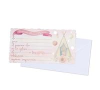 Pack de 20 Invitaciones Comunión Niña, Tarjetas Primera Comunión para Invitados, Incluye sobres, 2 Diseños, 16 x 8,5 cm, Detalles invitados, Detalles invitados Comunión, Regalantes (Niña Tienda)