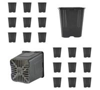 Pack de 20 Macetas cuadradas Negras.0,75 litros. 9 x 9 x 13 Cm. Fabricada en Polipropileno copolímero Reciclado lo Que asegura Alta Durabilidad y sostenibilidad. Segura Garden