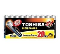 Pack de 20 Pilas AAA Toshiba High Power LR03/ 1.5V/ Alcalinas