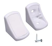 Pack de 20 soportes para estantes blancos de 24 x 24 mm, juntas de esquina de muebles, junta de esquina de plástico de 90 grados, ángulo recto, tornillos incluidos (20, blanco)